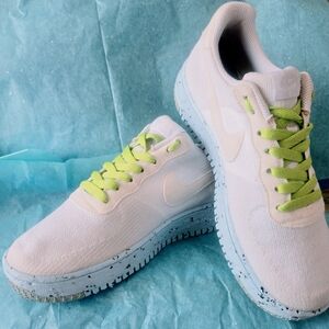 Nike White and Green Athletic Shoes